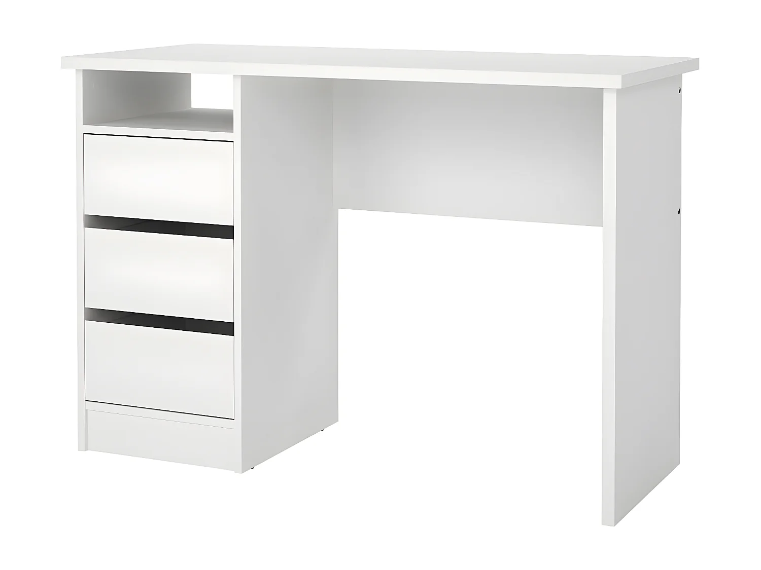 FunctionPlus bureau 3 tiroirs blanc.
