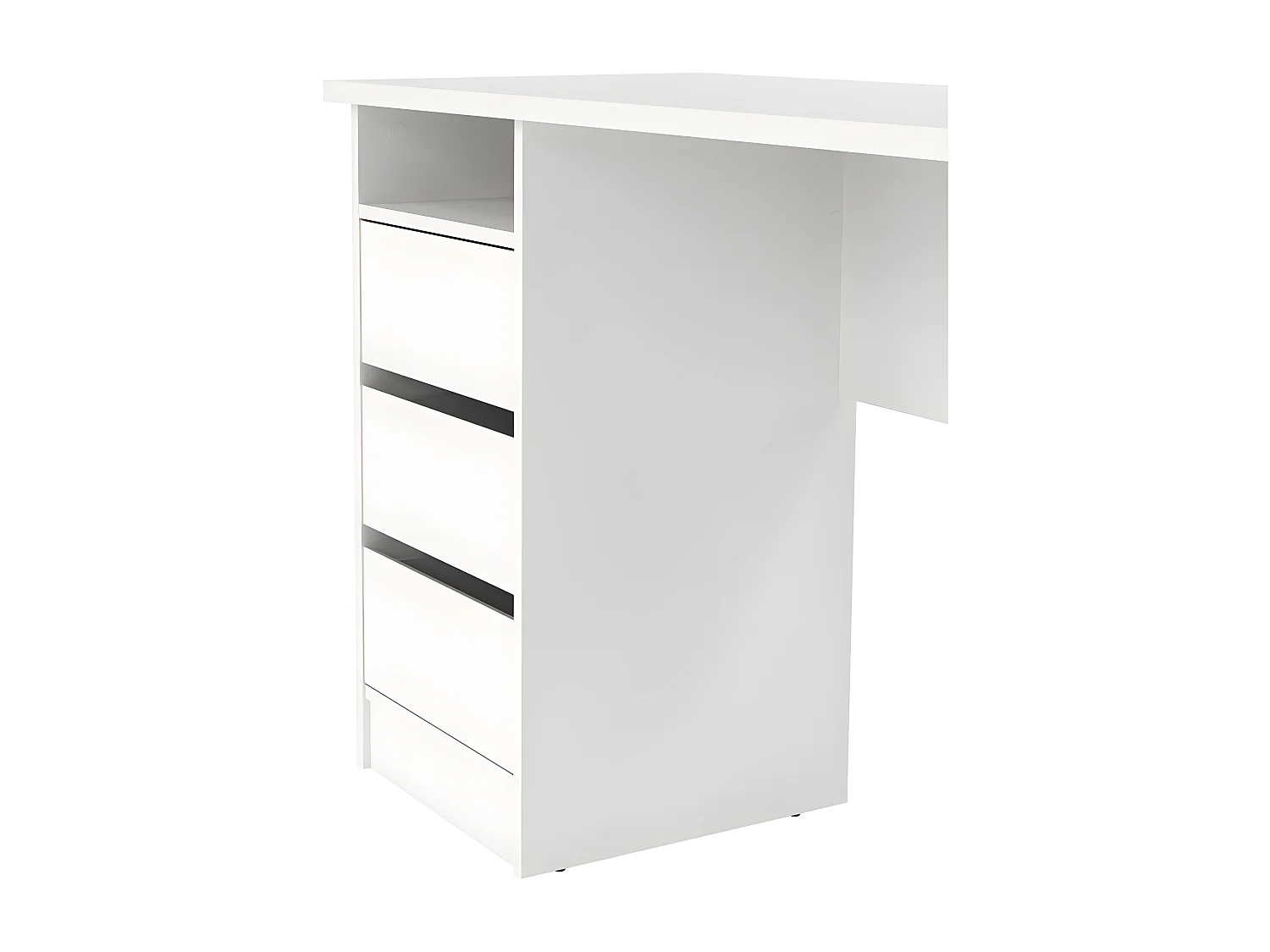 FunctionPlus bureau 3 tiroirs blanc.