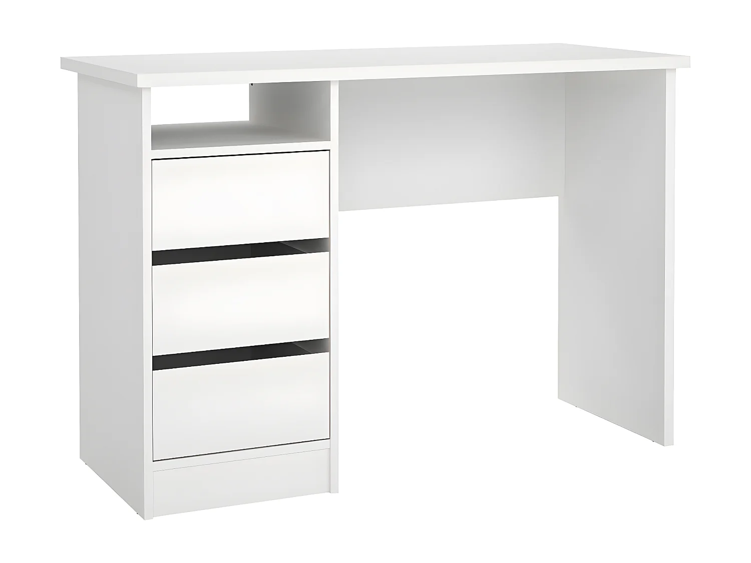 FunctionPlus bureau 3 tiroirs blanc.