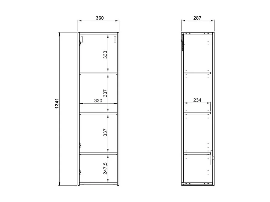 Armadio a muro di design in nero e rovere