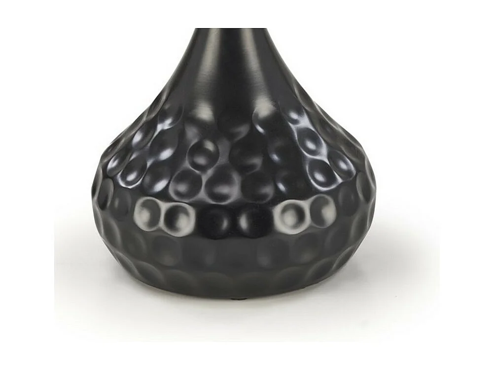 Guéridon noir avec pied design en métal et plateau aspect marbre Young