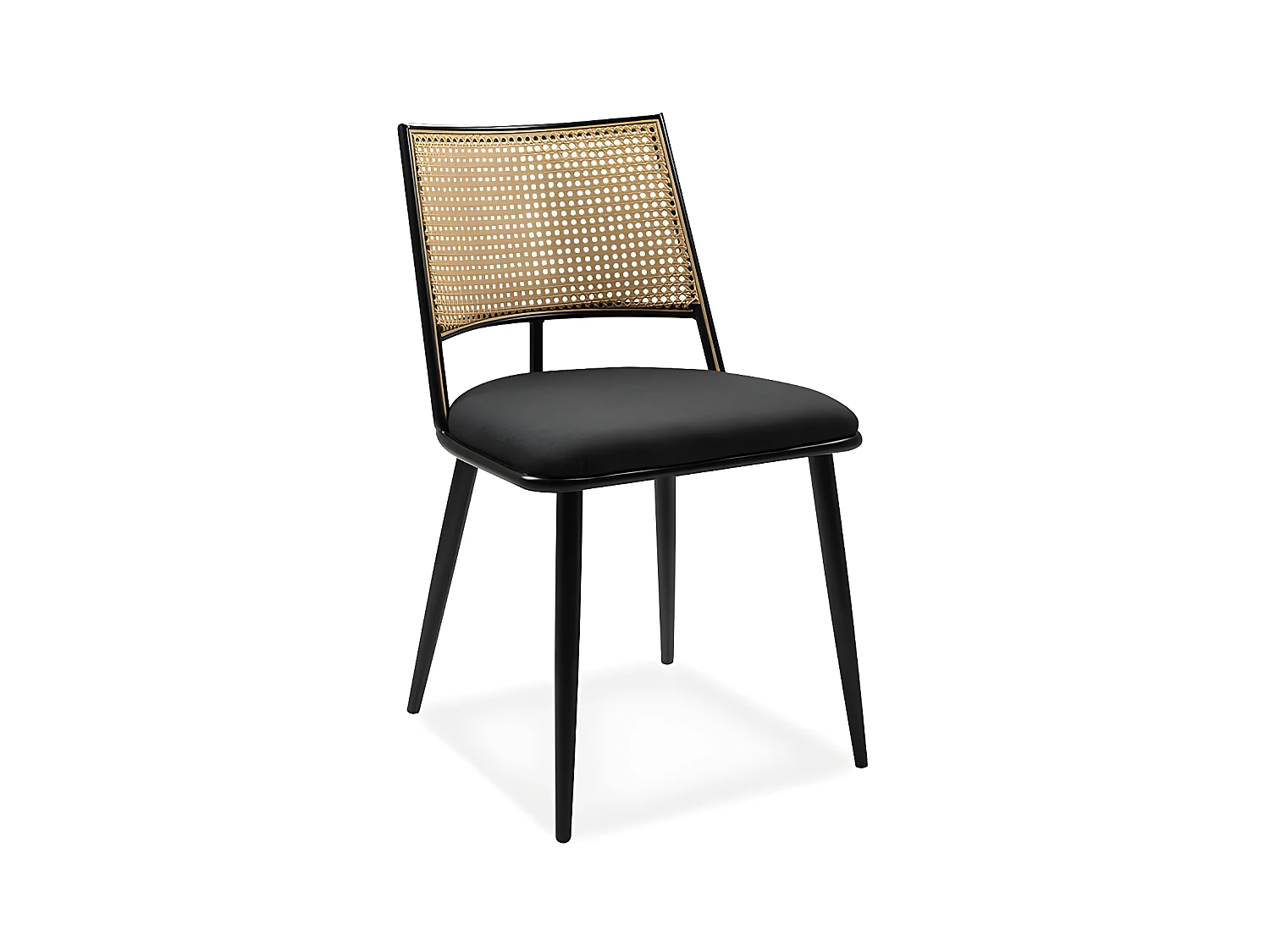 Chaise métal noir dossier cannage Schiller