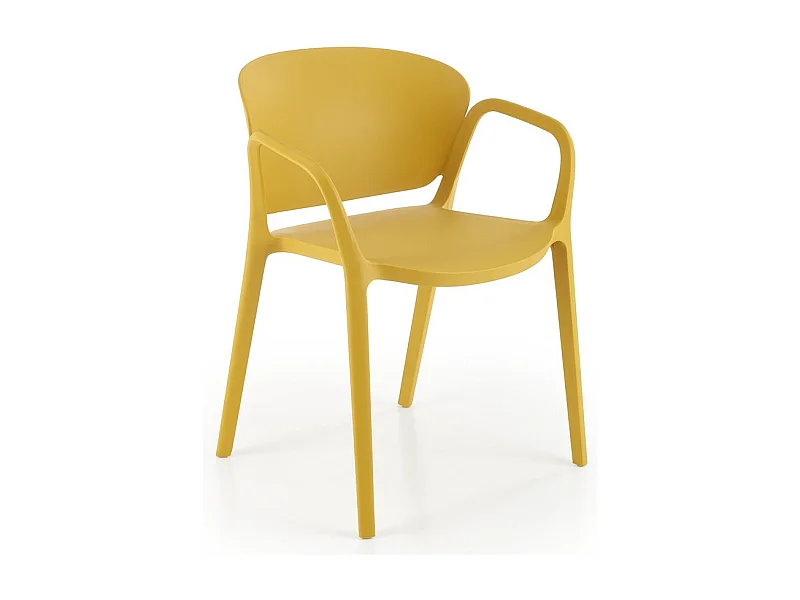 Set di 4 sedie di design Romer in polipropilene giallo senape