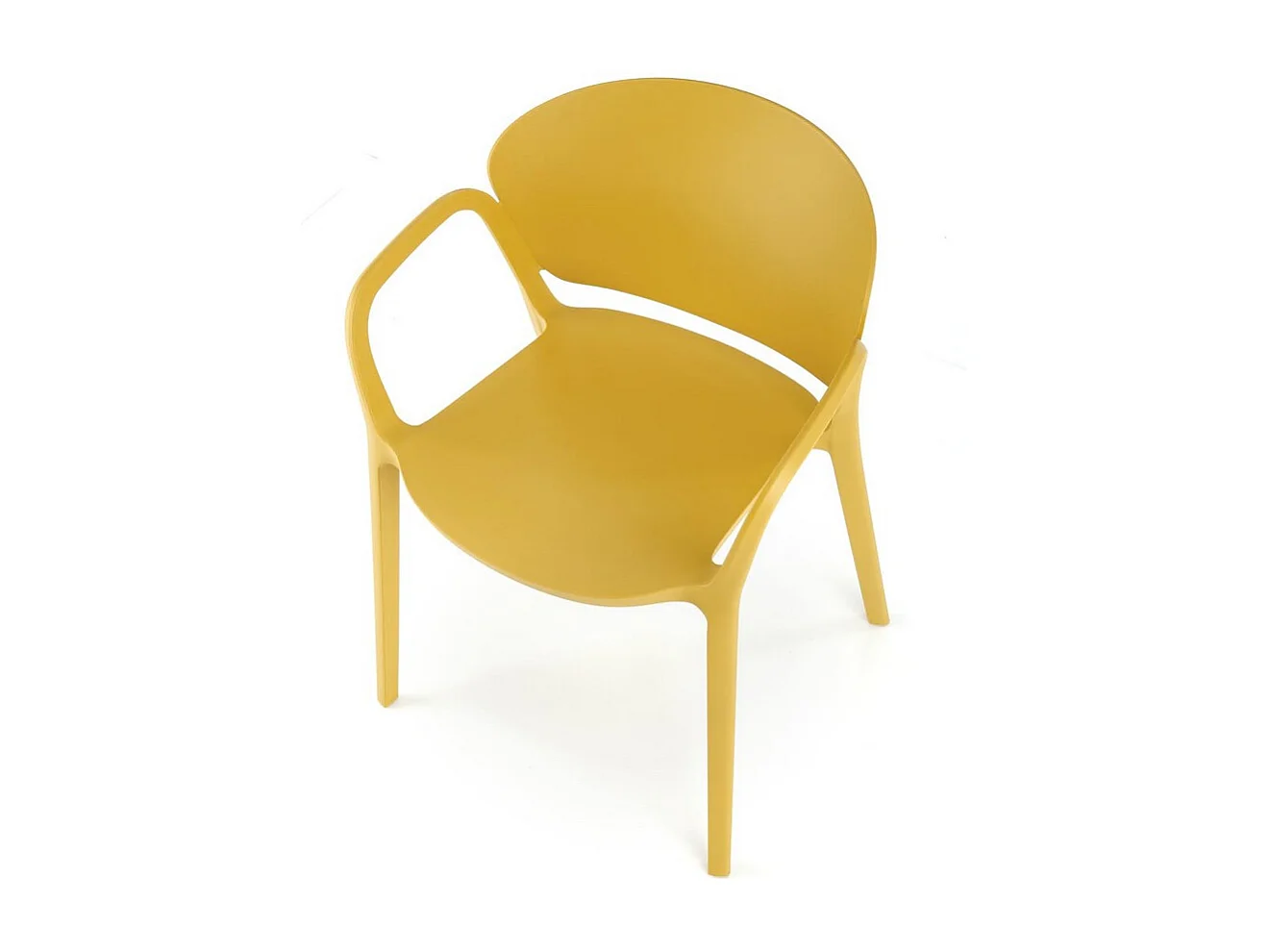 Lote de 4 sillas de diseño Romer de polipropileno amarillo mostaza