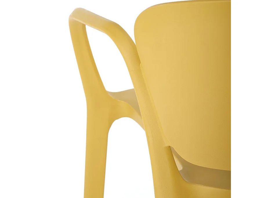 Lote de 4 sillas de diseño Romer de polipropileno amarillo mostaza