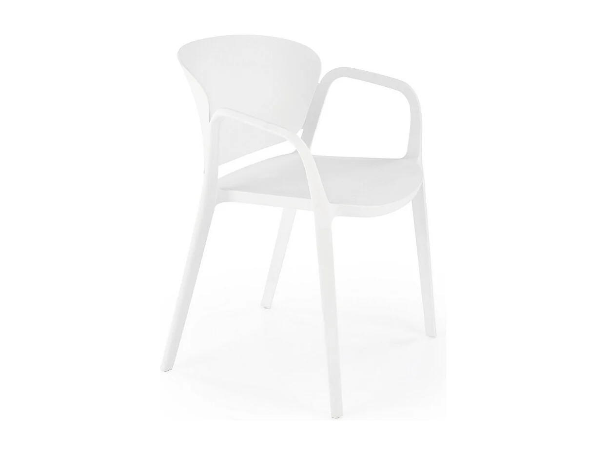 Lote de 4 sillas de diseño Romer de polipropileno blanco