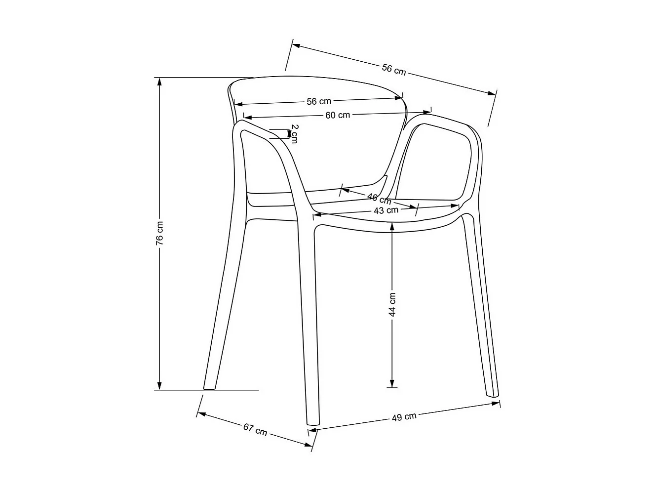 Lot de 4 chaises design polypropylène blanc Romer