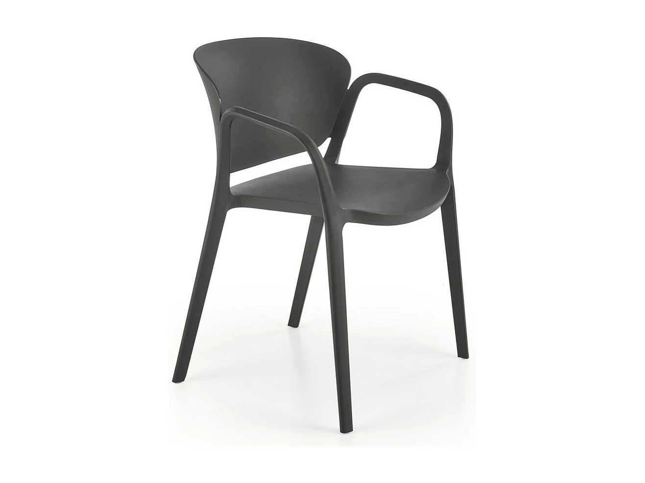 Lot de 4 chaises design polypropylène noir Romer