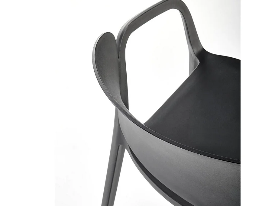 Lot de 4 chaises design polypropylène noir Romer