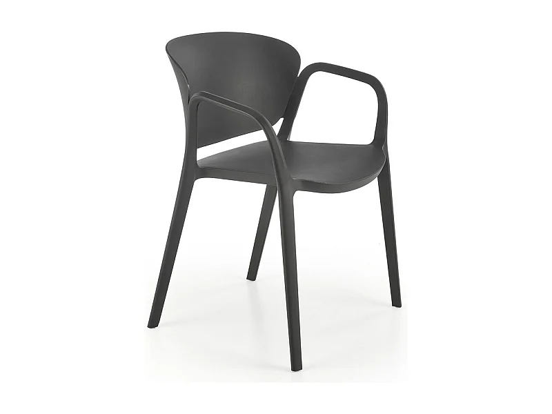 Lot de 4 chaises design polypropylène noir Romer