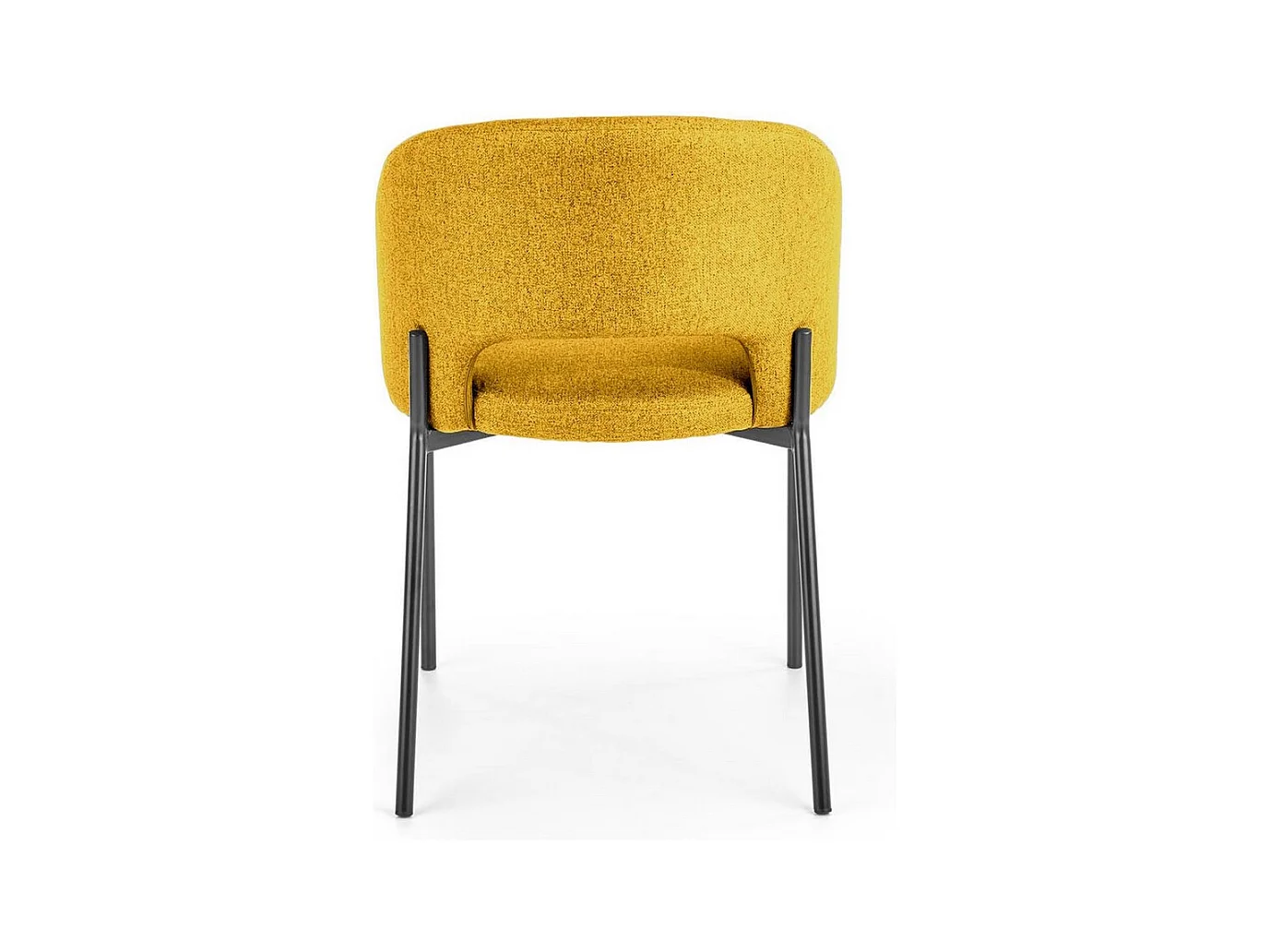 Silla de tela amarillo mostaza con patas de acero negro LAW