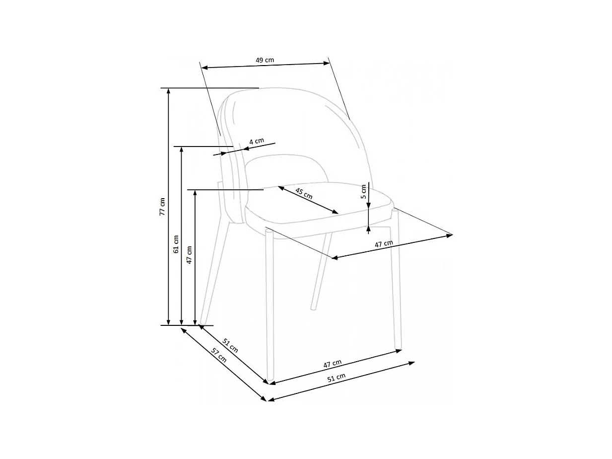 Silla de tela amarillo mostaza con patas de acero negro LAW