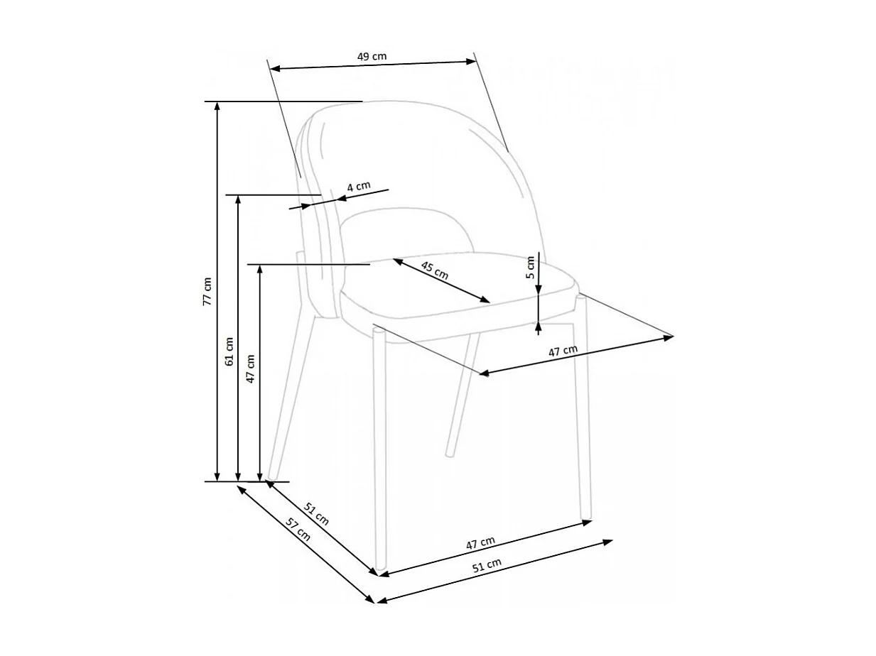 Chaise en tissu jaune moutarde avec pieds en acier noir LAW