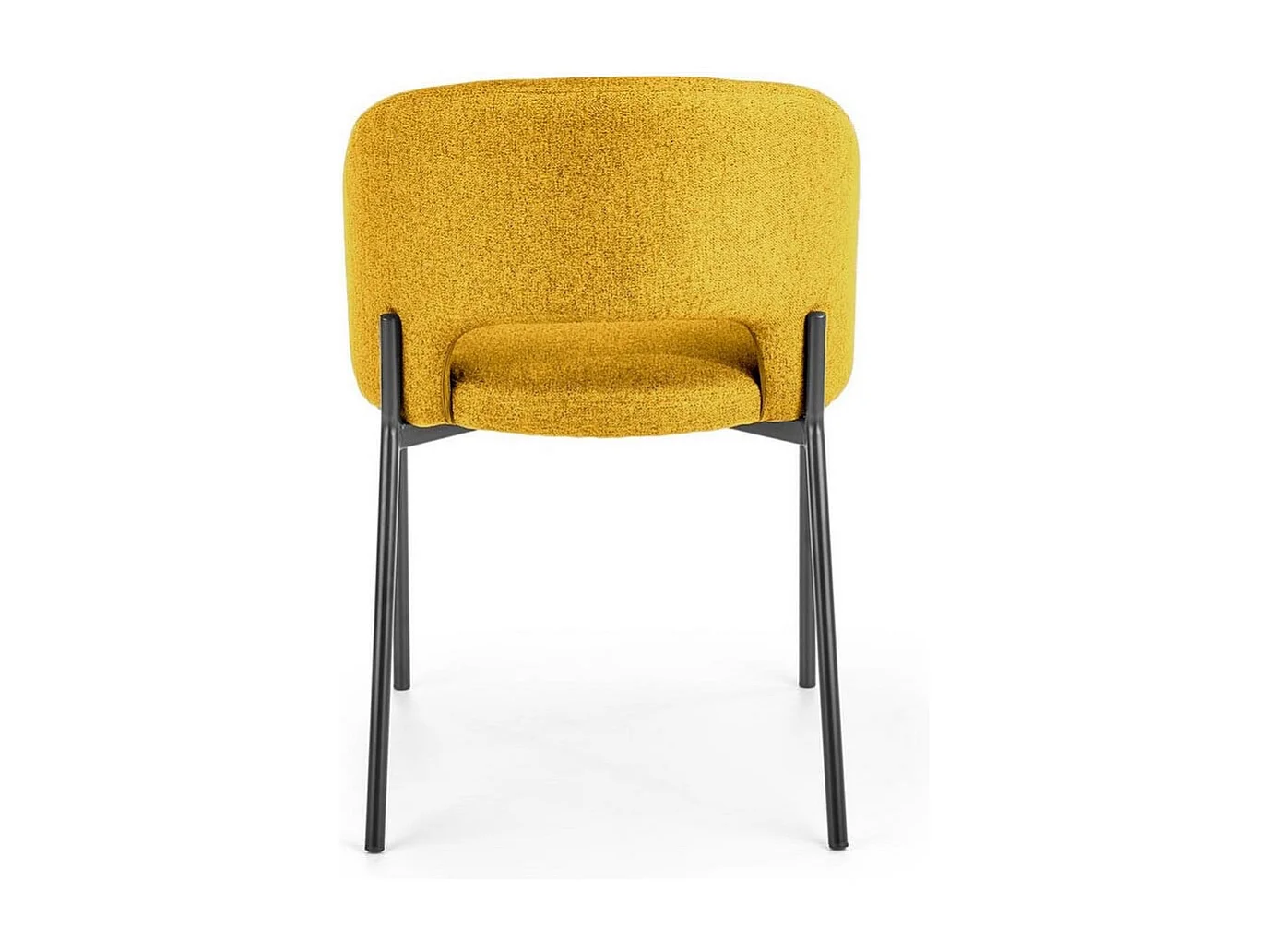 Silla de tela amarillo mostaza con patas de acero negro LAW