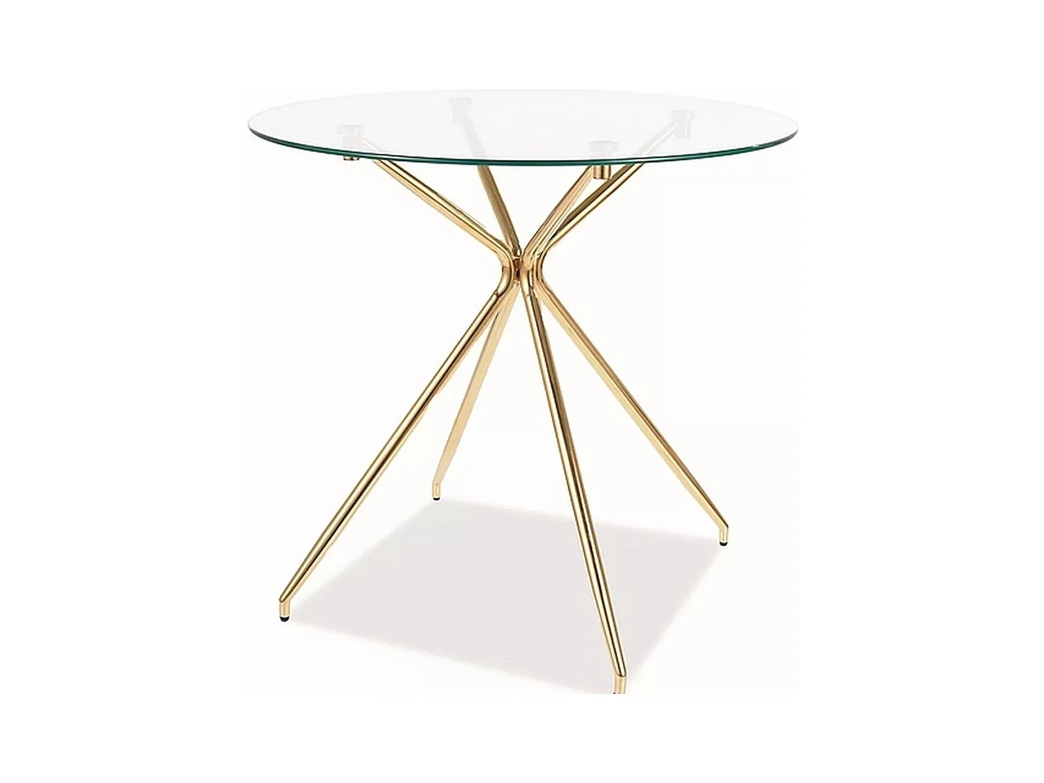 Table à manger design ronde 80 cm avec plateau en verre Puppis
