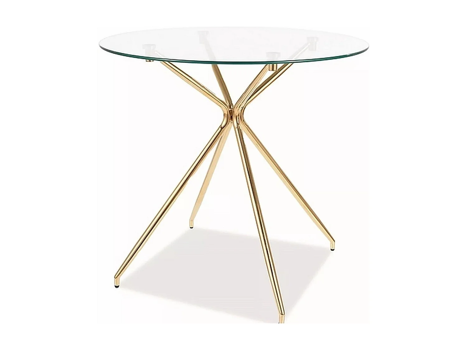 Table à manger design ronde 80 cm avec plateau en verre Puppis