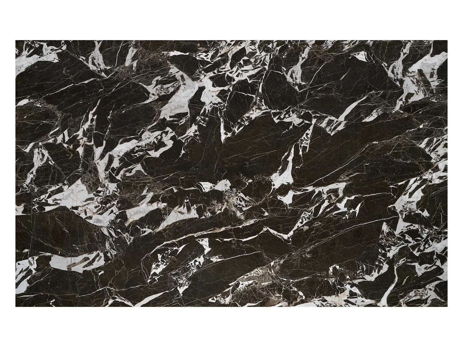 Mesa de comedor extensible Lizzy con tablero de mármol negro y pata central