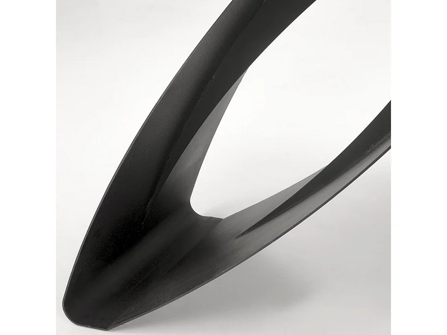 Mesa de comedor extensible Lizzy con tablero de mármol negro y pata central
