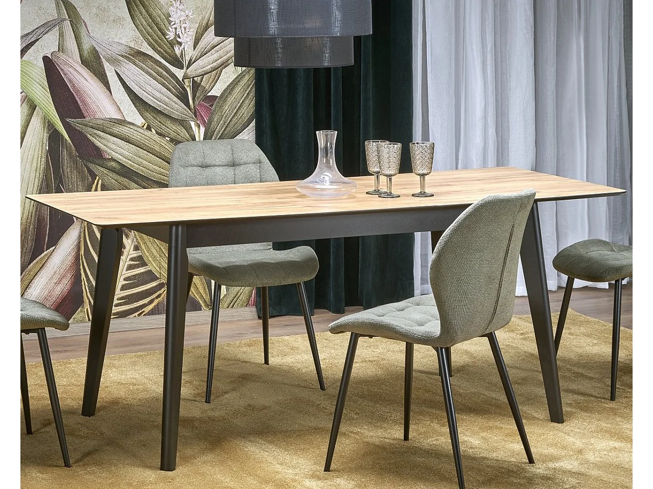 Tavolo allungabile 140-180 cm con piano in rovere Wotan Contact