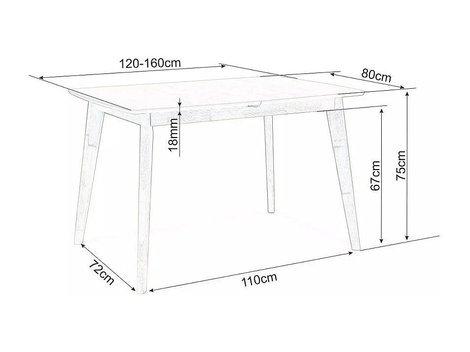 Mesa de comedor extensible Daylight 120-160 cm aspecto roble
