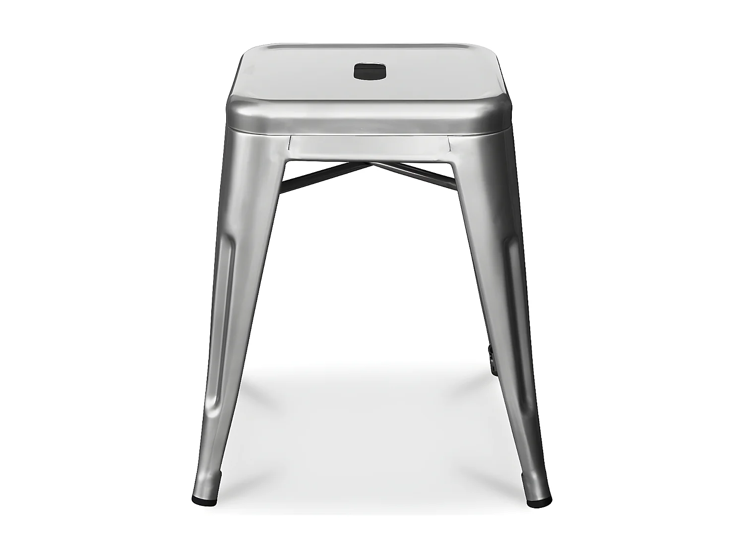 Petit tabouret industriel acier brillant renforcé Kalax 45cm --Couleur Vert kaki