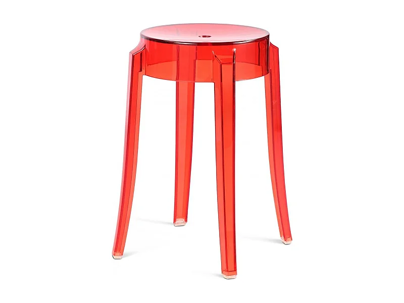 Tabouret rouge transparent Elisabeth 47cm