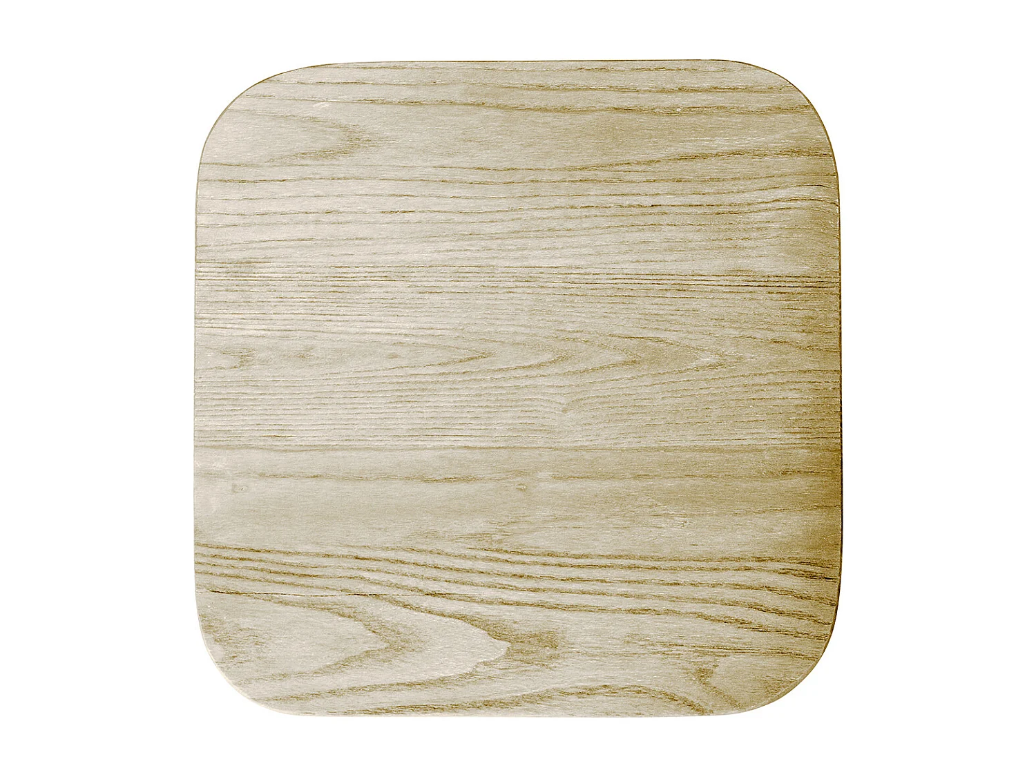 Petit tabouret industriel acier brillant et assise en bois massif naturel Reko 45cm-Couleur Jaune pastel