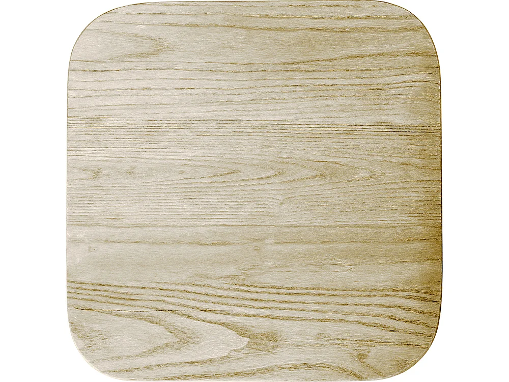 Petit tabouret industriel acier brillant et assise en bois massif naturel Reko 45cm-Couleur Blanc