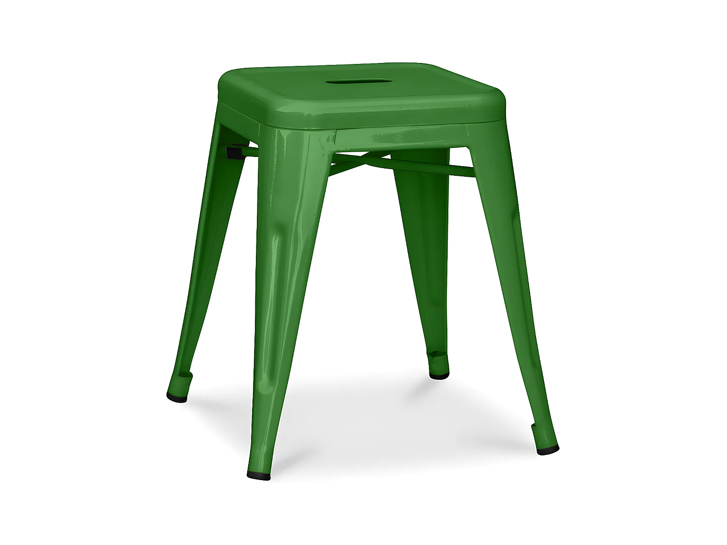 Petit tabouret industriel acier brillant renforcé Kalax 45cm --Couleur Vert