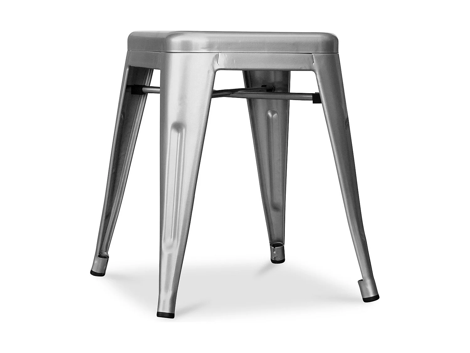 Taburete industrial pequeño Kalax de acero brillo reforzado 45 cm - Alta gama-Color Oro