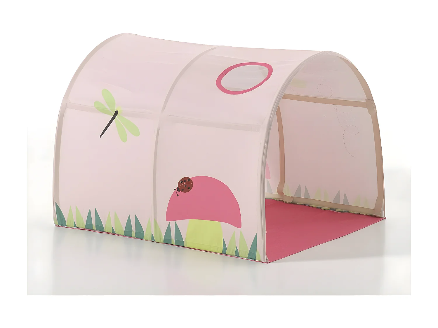 Glijbed 90x200 cm met tent en veertunnel massief grenen wit Pino