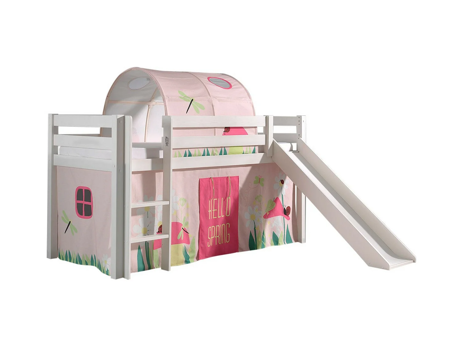 Pack - Lit Enfant, Toboggan, Tente & Tunnel "Pino Spring" Blanc