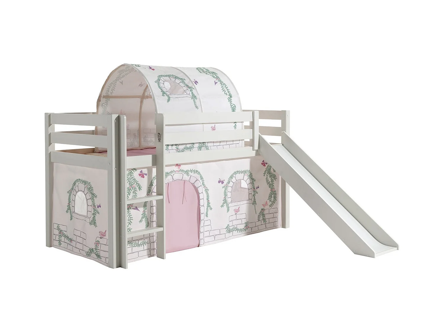 Pack - Lit Enfant Toboggan, Tente & Tunnel "Pino Birdy" Blanc