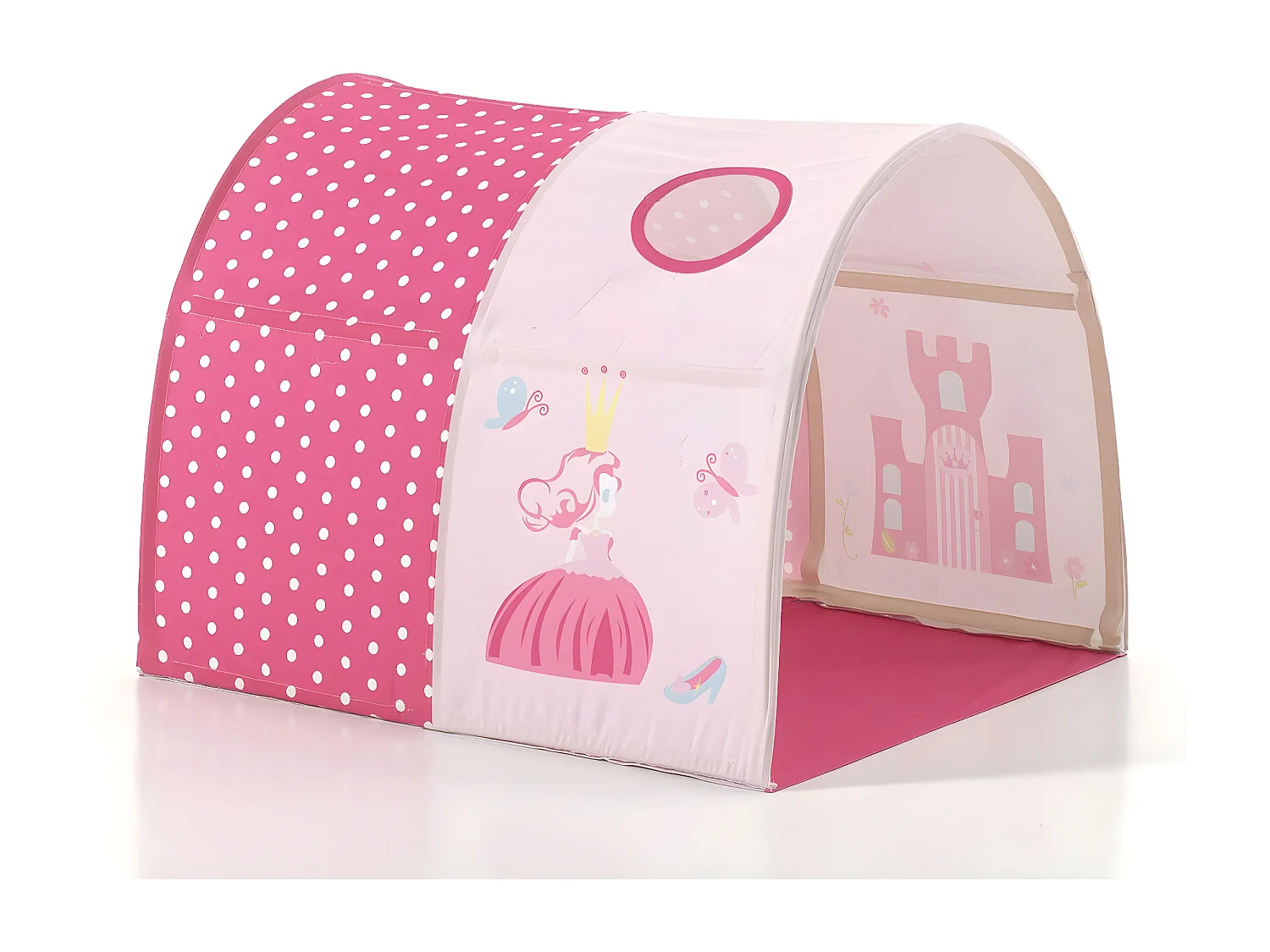 Pack - Lit Enfant, Toboggan, Tente & Tunnel "Pino Princesse" Blanc