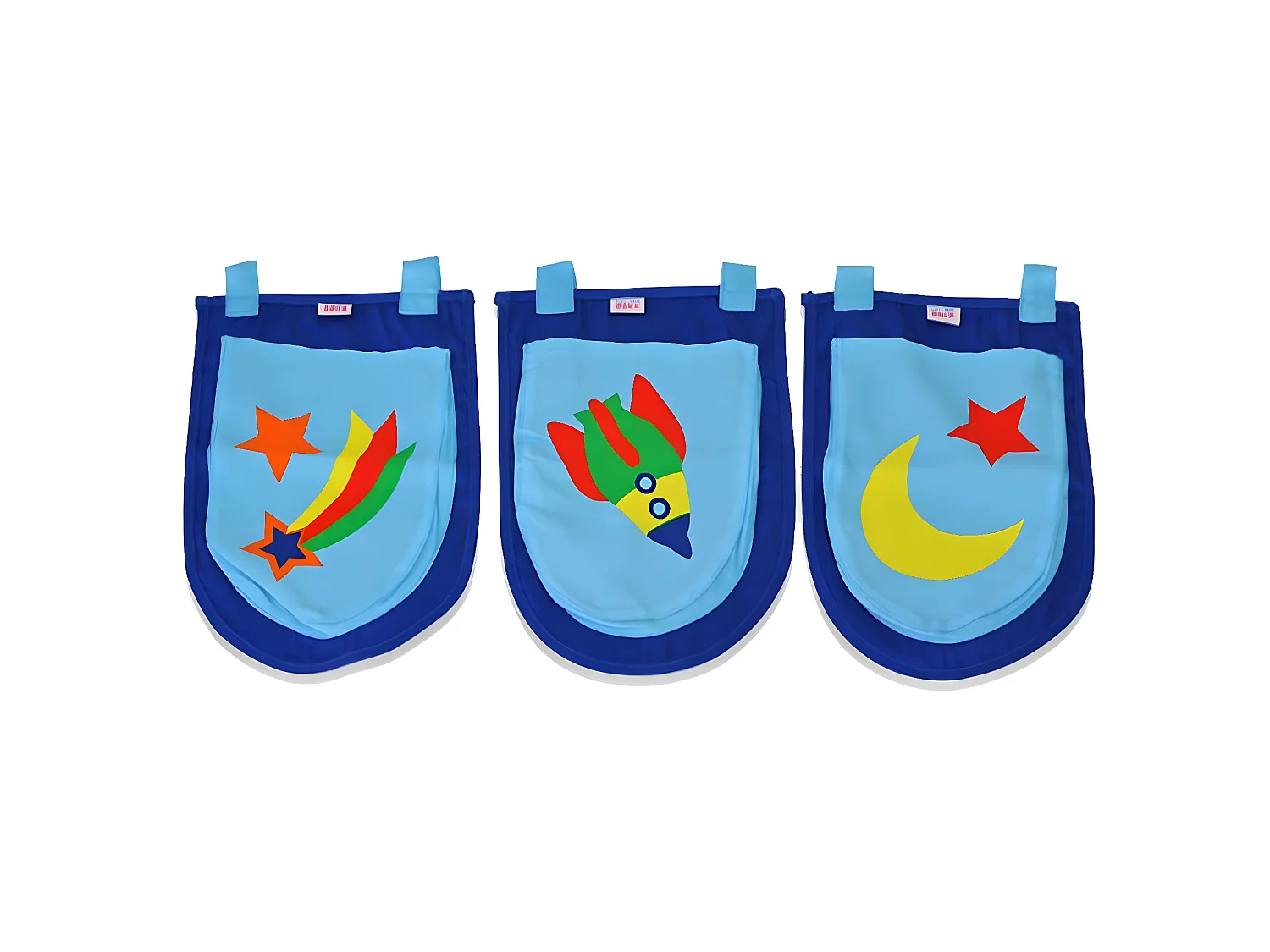 Pack - Lit Enfant Toboggan, Tente & 3 Pochettes "Pino Astronaute II" Blanc