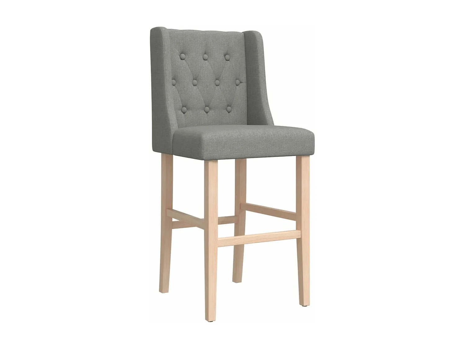 Chaises de bar lot de 2 bois massif d'hévéa et tissu