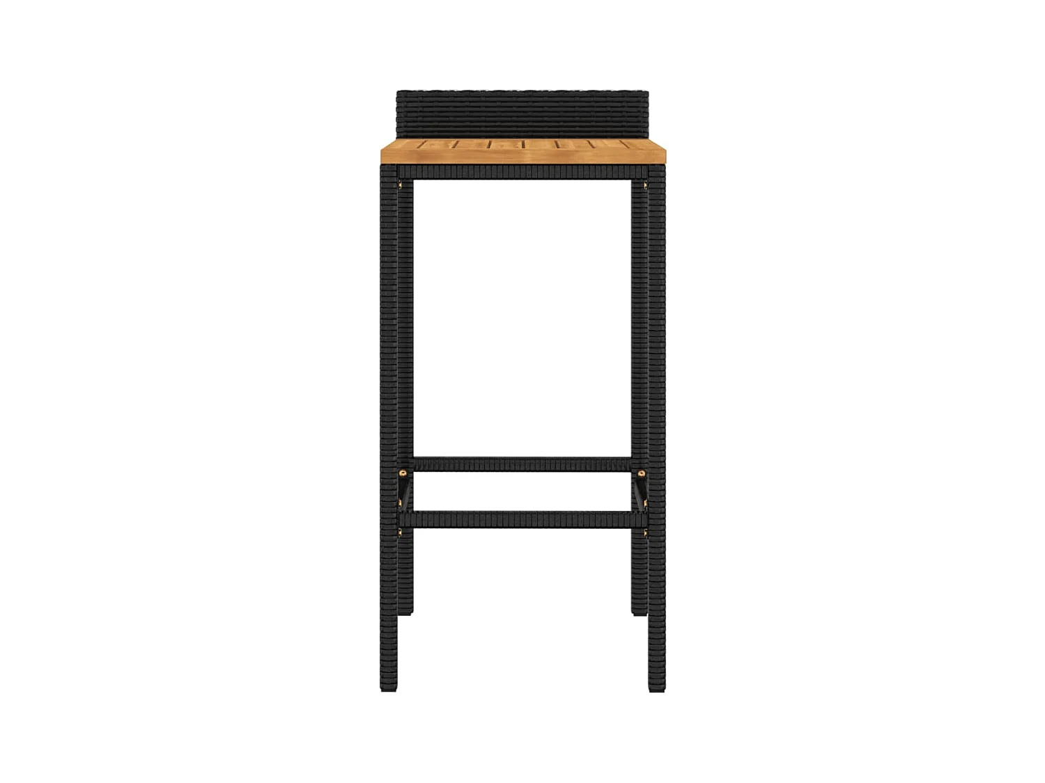 Tabourets de bar 2 pcs noir résine tressée et bois d'acacia