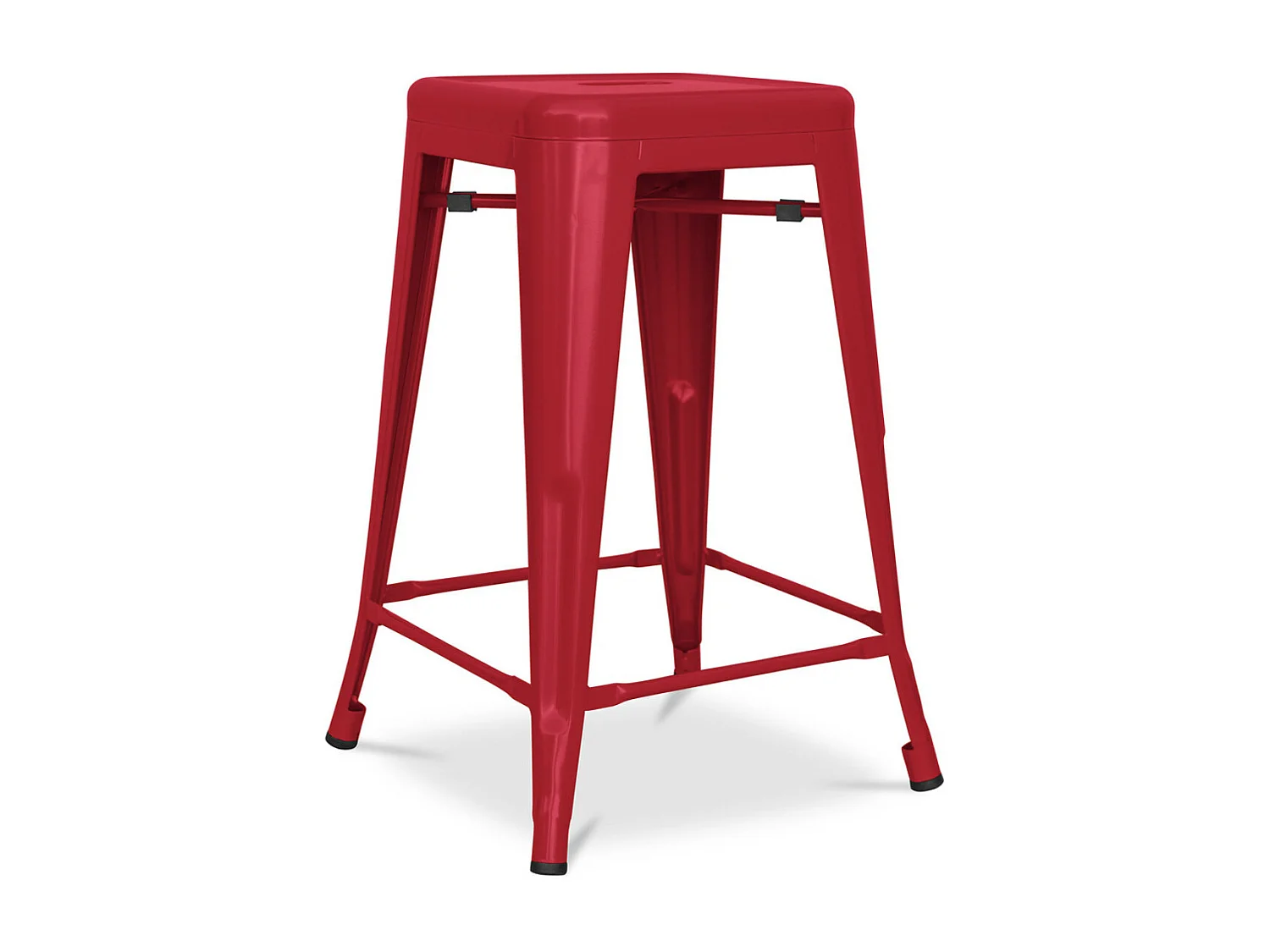 Tabouret industriel acier mat renforcé Kalax 60cm --Couleur Rouge
