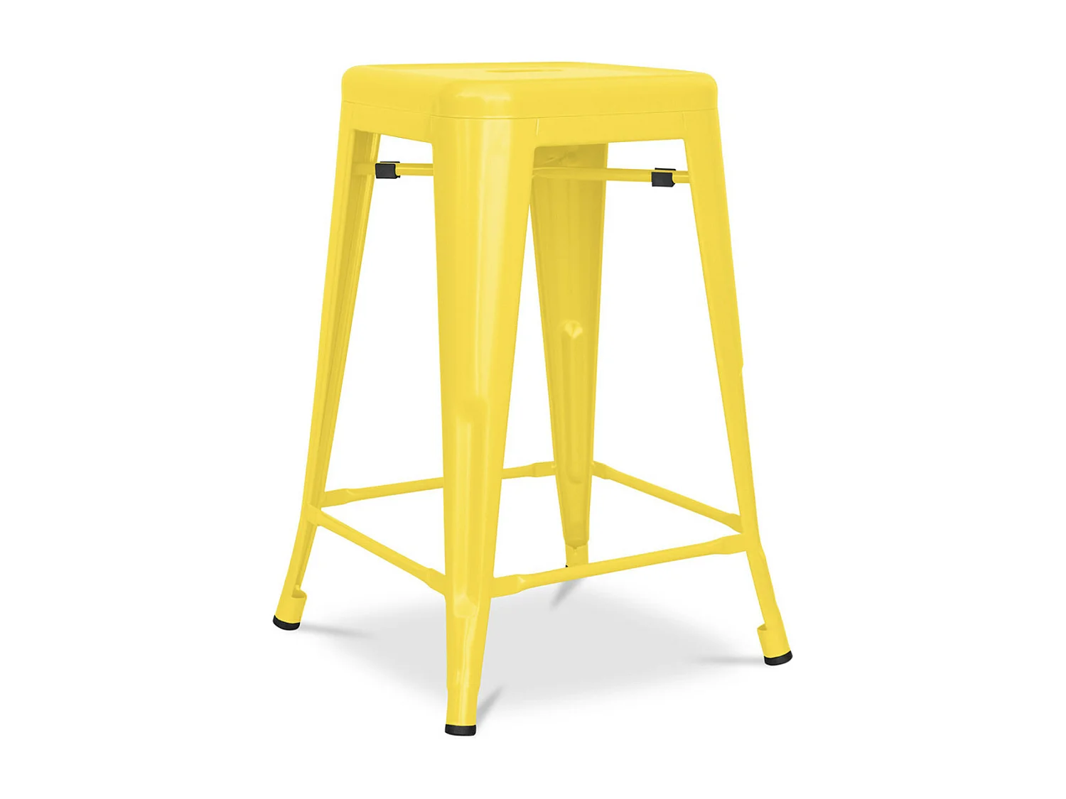Tabouret industriel acier mat renforcé Kalax 60cm --Couleur Jaune