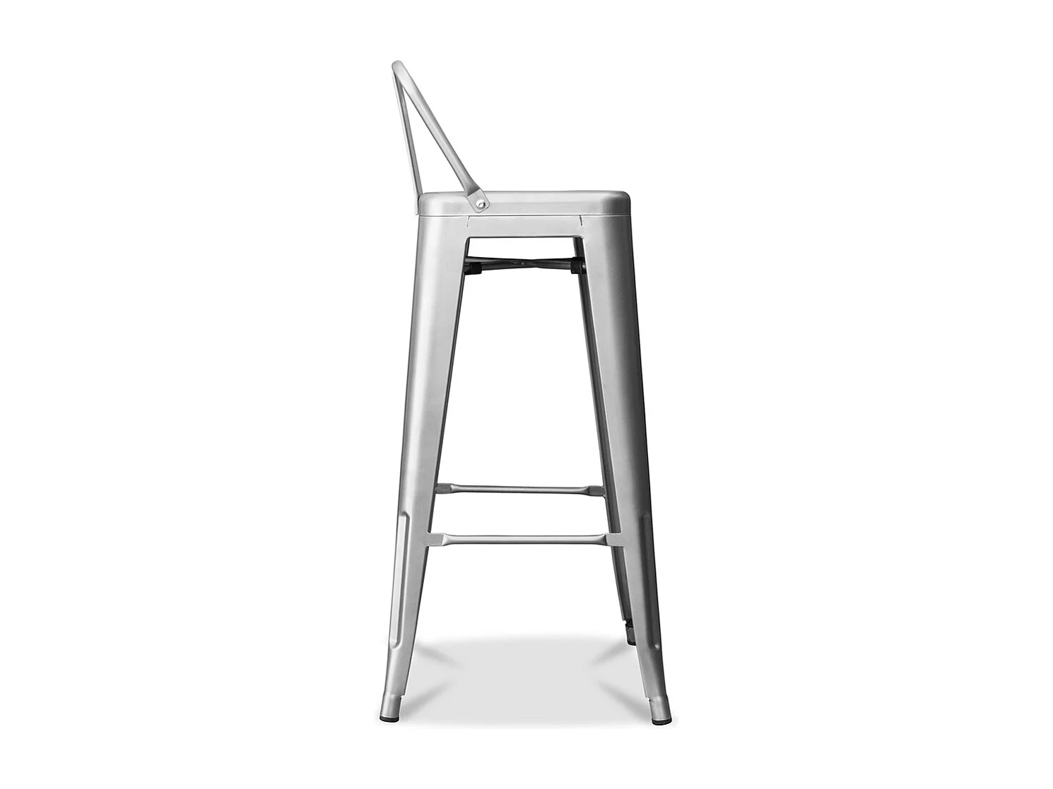 Kalax industriële hoge kruk met glanzende stalen rugleuning 76 cm - Top uit het assortiment-Kleur Parma