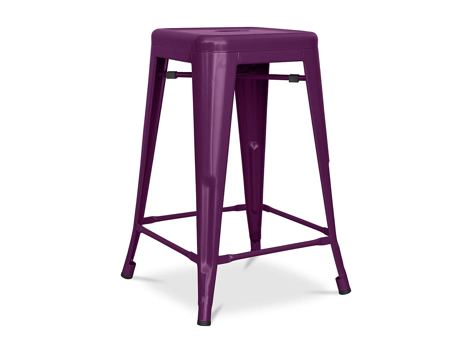 Tabouret industriel acier mat renforcé Kalax 60cm --Couleur Violet