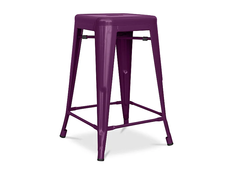 Tabouret industriel acier mat renforcé Kalax 60cm --Couleur Violet