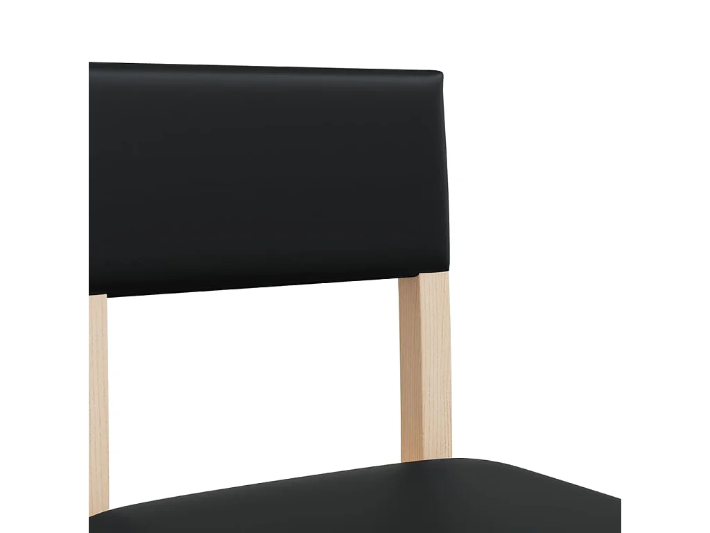 Chaises de bar lot de 2 bois massif d'hévéa et similicuir