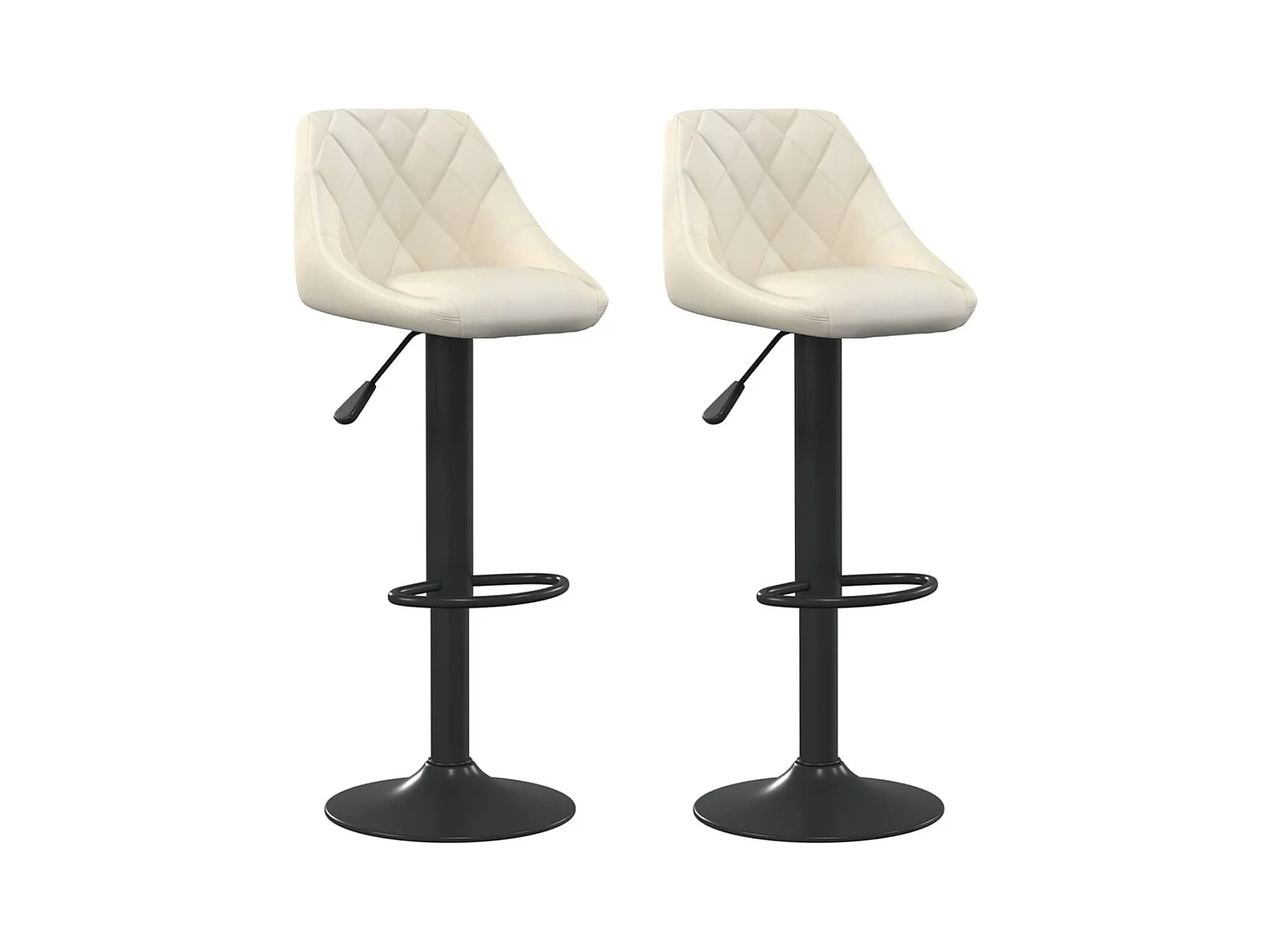 Tabourets de bar 2 pcs Crème Velours 8