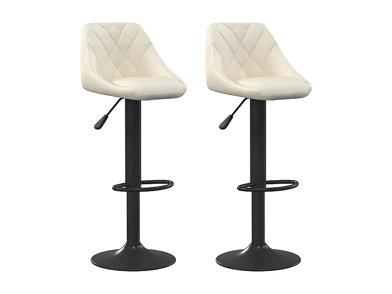 Tabourets de bar 2 pcs Crème Velours 8
