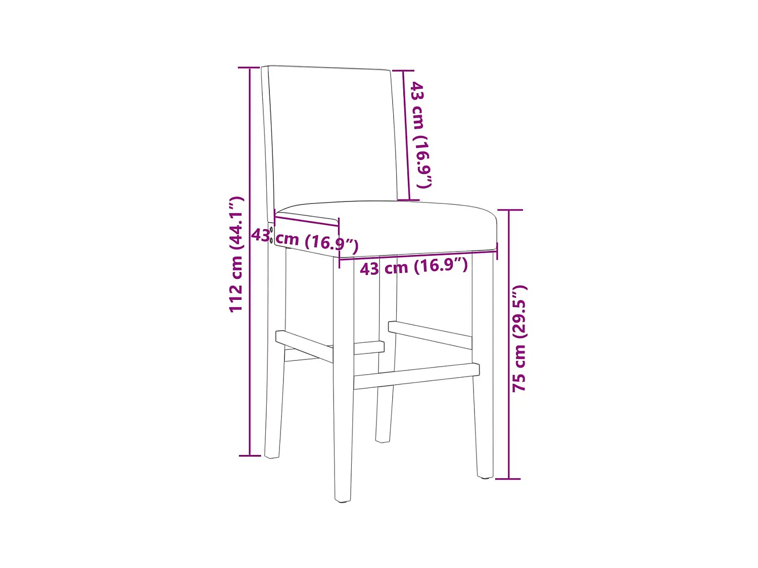 Chaises de bar lot de 2 bois massif d'hévéa et tissu