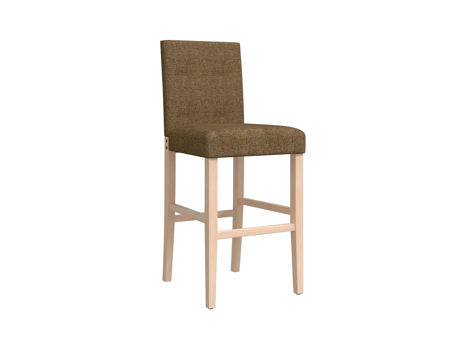 Chaises de bar lot de 2 bois massif d'hévéa et tissu