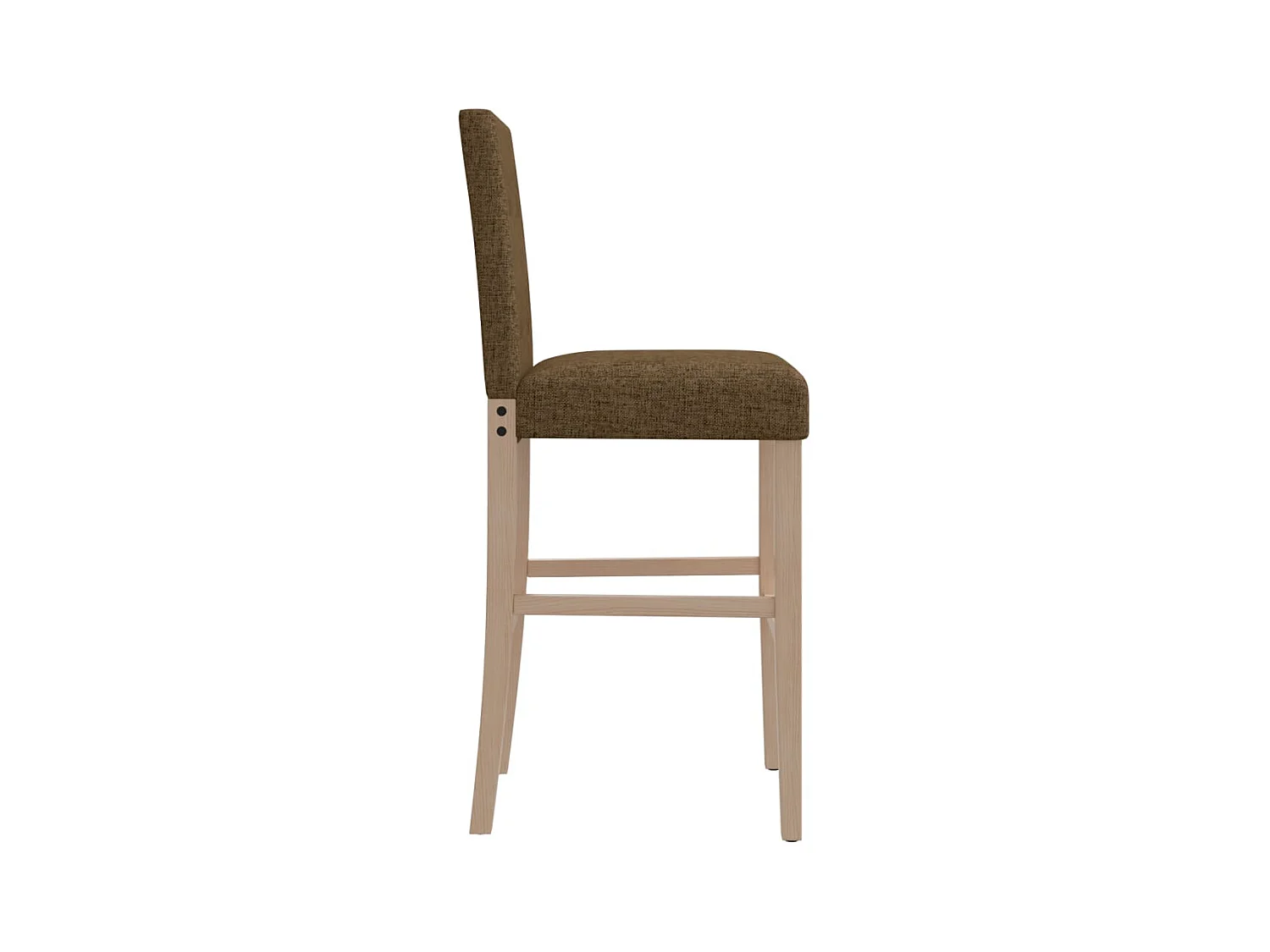 Chaises de bar lot de 2 bois massif d'hévéa et tissu