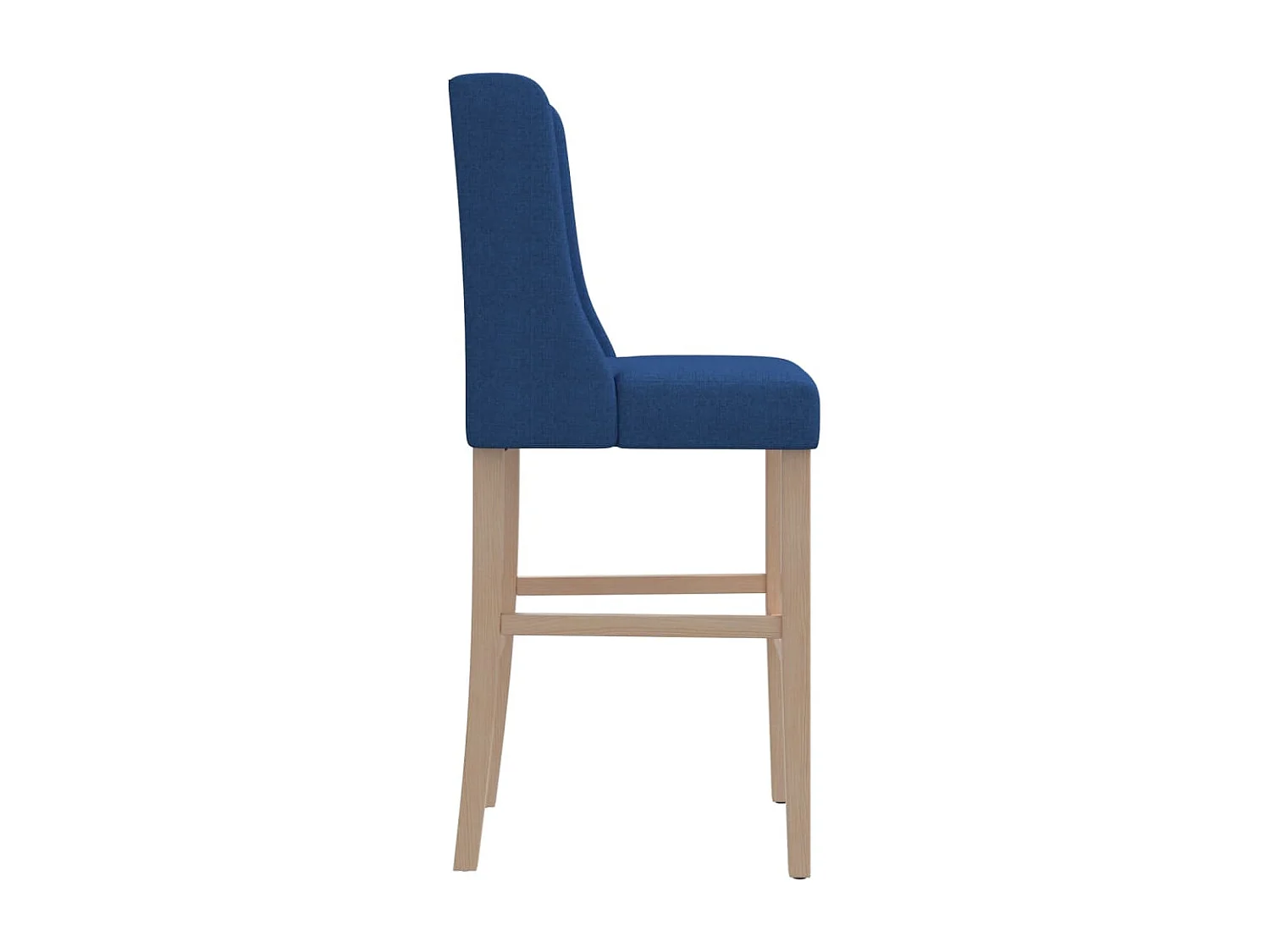 Chaises de bar lot de 2 bois massif d'hévéa et tissu