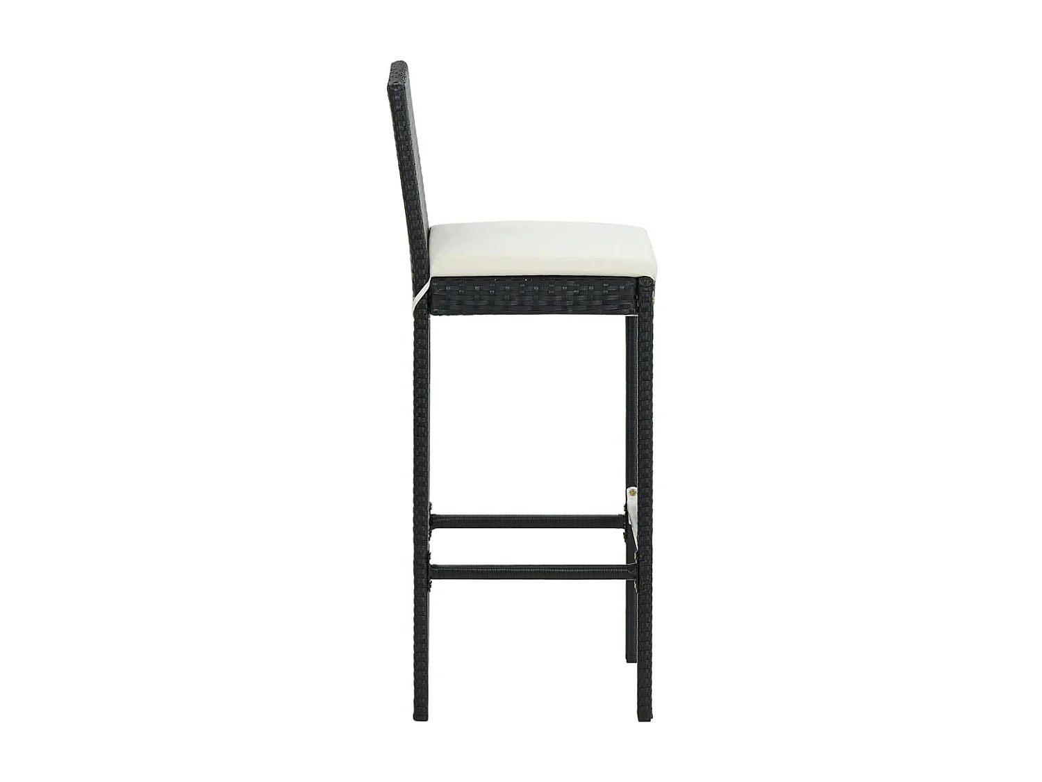 Tabourets de bar avec coussins 6 pcs noir résine tressée